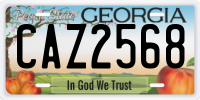 GA license plate CAZ2568