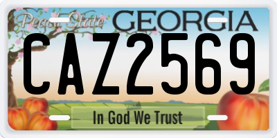 GA license plate CAZ2569