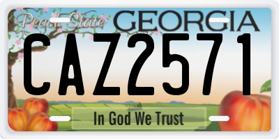 GA license plate CAZ2571