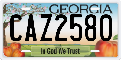 GA license plate CAZ2580