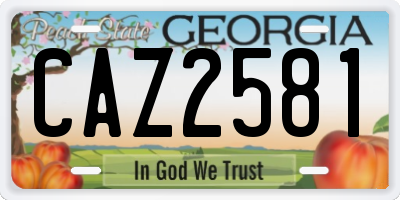 GA license plate CAZ2581