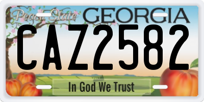GA license plate CAZ2582