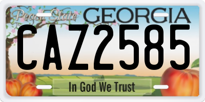 GA license plate CAZ2585