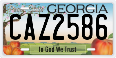 GA license plate CAZ2586