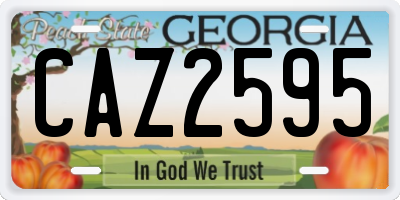 GA license plate CAZ2595