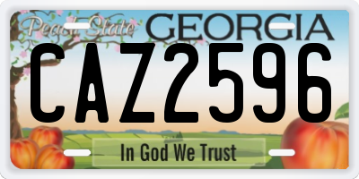 GA license plate CAZ2596