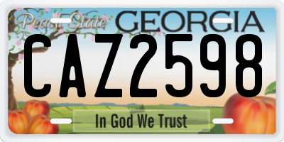 GA license plate CAZ2598
