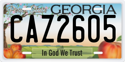 GA license plate CAZ2605