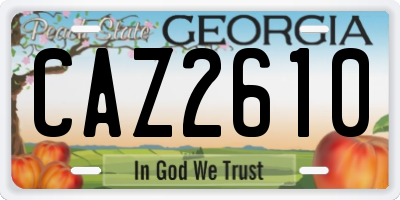 GA license plate CAZ2610