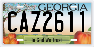 GA license plate CAZ2611