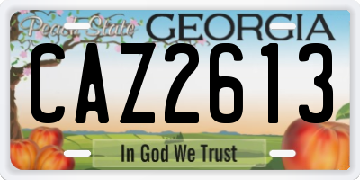 GA license plate CAZ2613