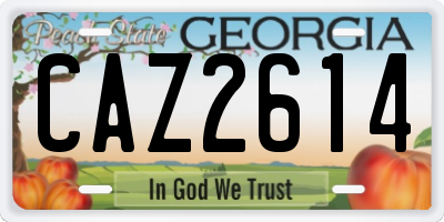 GA license plate CAZ2614