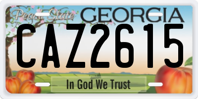 GA license plate CAZ2615