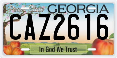 GA license plate CAZ2616