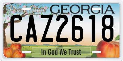 GA license plate CAZ2618