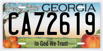 GA license plate CAZ2619