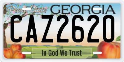 GA license plate CAZ2620