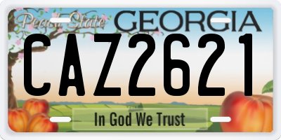 GA license plate CAZ2621