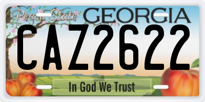 GA license plate CAZ2622