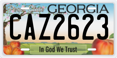 GA license plate CAZ2623