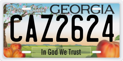 GA license plate CAZ2624