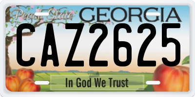 GA license plate CAZ2625