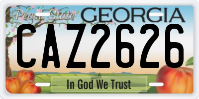 GA license plate CAZ2626