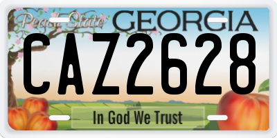 GA license plate CAZ2628