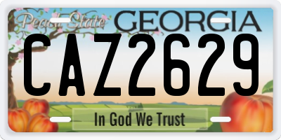 GA license plate CAZ2629