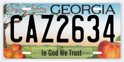 GA license plate CAZ2634