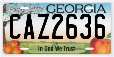 GA license plate CAZ2636