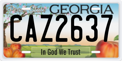 GA license plate CAZ2637