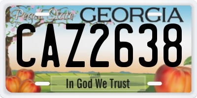 GA license plate CAZ2638