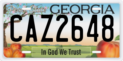GA license plate CAZ2648