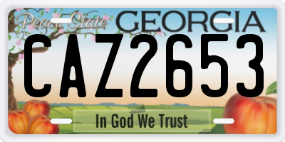 GA license plate CAZ2653