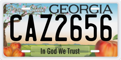 GA license plate CAZ2656