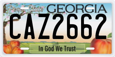 GA license plate CAZ2662