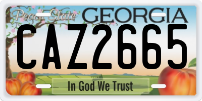 GA license plate CAZ2665