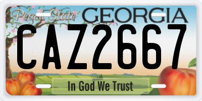 GA license plate CAZ2667