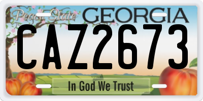 GA license plate CAZ2673