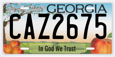 GA license plate CAZ2675