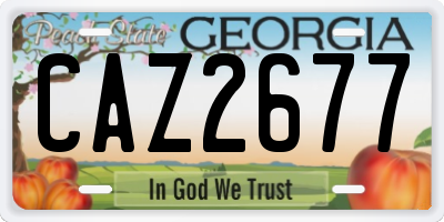 GA license plate CAZ2677