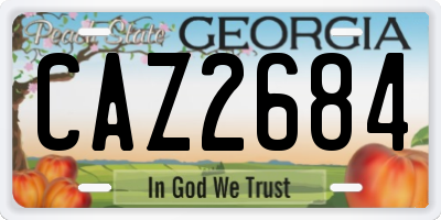 GA license plate CAZ2684