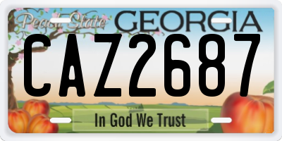 GA license plate CAZ2687