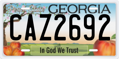 GA license plate CAZ2692