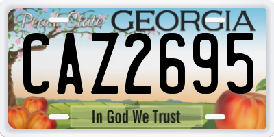 GA license plate CAZ2695