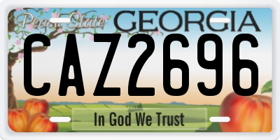 GA license plate CAZ2696