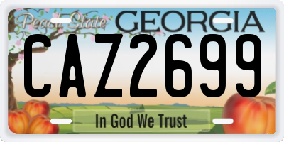 GA license plate CAZ2699