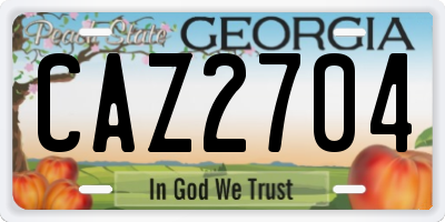 GA license plate CAZ2704