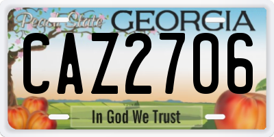 GA license plate CAZ2706